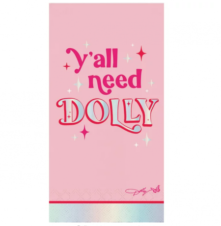 Folie roz și argintie Ya'll Need Dolly Guest Prosoape, 16 ct