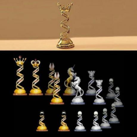 Set de șah Bejeweled - joc antic - LoveAntiques.com