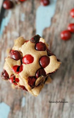 cherry m & m blondies