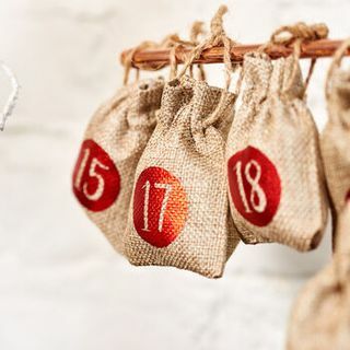 24 x saci pentru agățat cu calendar de advent de Crăciun