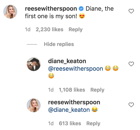 Reese witherspoon a spus-o pe diane Keaton pe instagram și fanii o pierd complet