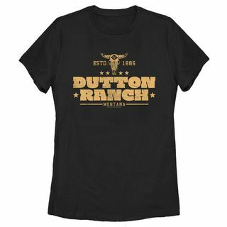 Tricou cu sigla Dutton Ranch cu craniu mic de vacă