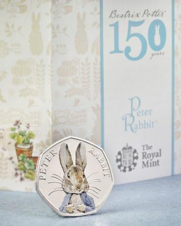 Peter Rabbit monedă 50p