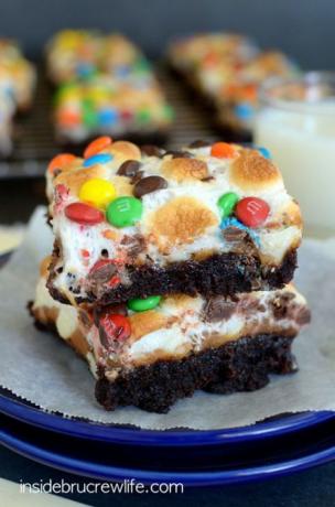 caramel marshmallow m & m brownies