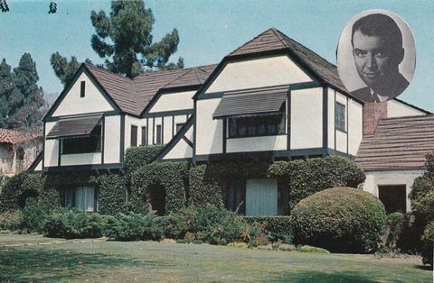 Carte poștală cu suveniruri de epocă, casele seriei vedete de film și televiziune, 1956