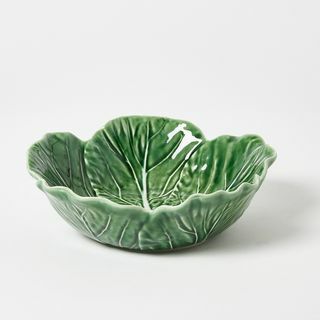 Bol mediu de servire din ceramică de varză verde