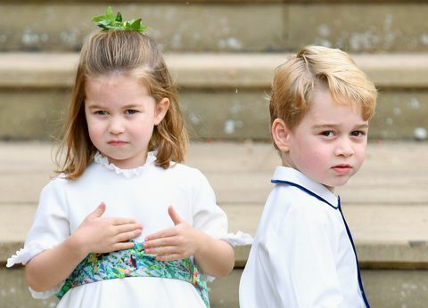 Prințul George și prințesa Charlotte la nunta prințesei Eugenie și a lui Jack Brooksbank