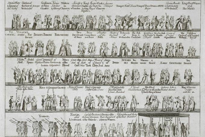 ddn6rf procesiunea de încoronare a regelui George al II-lea, octombrie 1727, c1727 artist anon