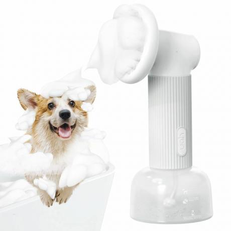 Perie de baie pentru câini cu spumă automată