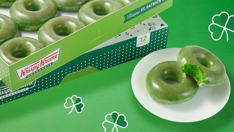 krispy kreme st patrick's day green riginal glazed donut