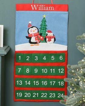 Calendar personalizat de Advent din material Pinguin Pals