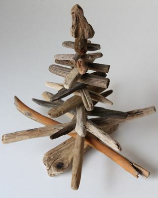 Decor din lemn pentru brad de Crăciun Driftwood