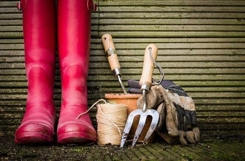 Instrumente de grădinărit și wellies