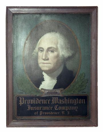 Portretul lui George Washington pictat pe un cositor