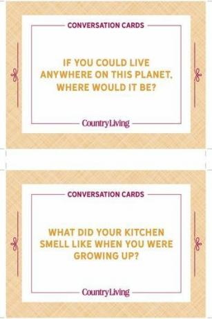 carduri descărcate cu întrebări pentru a favoriza conversația