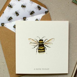 Set de scrisori de scrisori finisate manual Bumble Bee Set de scrisori proiectat cu portofel opțional de papetărie de CottageRts cadou de ziua minunat