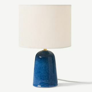 Lampă de masă Nooby, ceramică cu glazură reactivă albastră