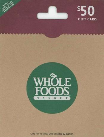 Card de cadouri pentru produse alimentare întregi