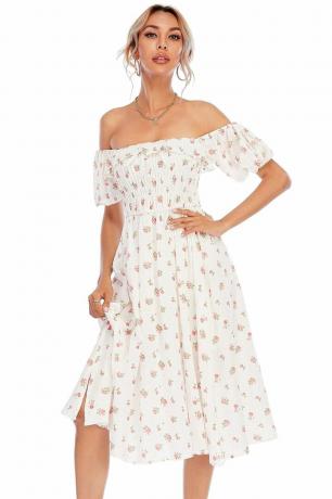 Rochie cu maneci bufante cu imprimeu floral