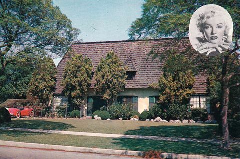 Carte poștală cu suveniruri de epocă, casele seriei vedete de film și televiziune, 1956